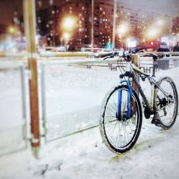 Зимняя велогонка в Лобне