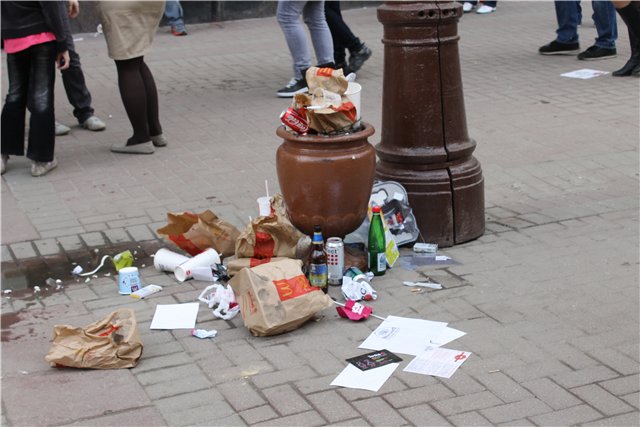 В Подмосковье будут штрафовать тех, кто бросает мусор в урны