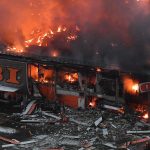 В тушении пожара в OBI принимали участие пожарные расчеты из Лобни